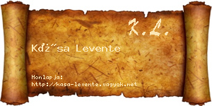 Kása Levente névjegykártya