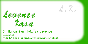 levente kasa business card